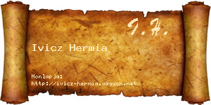 Ivicz Hermia névjegykártya
